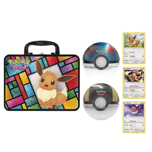 POKEMON COLLECTOR TREASURE CHEST 3-PACK: 2 x POKE BALLS, TIN, BOOSTER PACKS